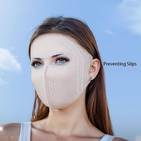UPF 50+ Sun Protection Face Mask for Women Ice Silk Breathable UV Face Shield Mask Cover for Cycling Hiking Outdoor Sports in Saudi Arabia