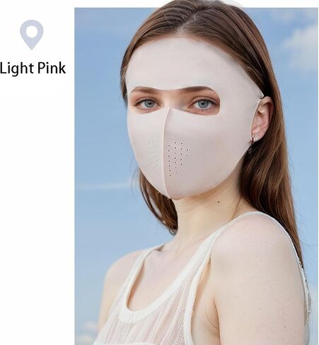UPF 50+ Sun Protection Face Mask for Women Ice Silk Breathable UV Face Shield Mask Cover for Cycling Hiking Outdoor Sports in Saudi Arabia