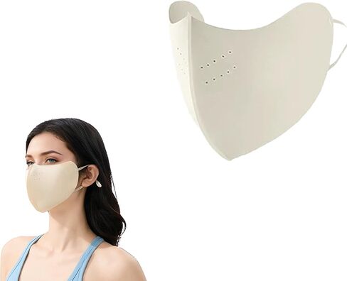 UPF 50+ Sun Protection Face Mask for Women Ice Silk Breathable UV Face Shield Mask Cover for Cycling Hiking Outdoor Sports in Saudi Arabia