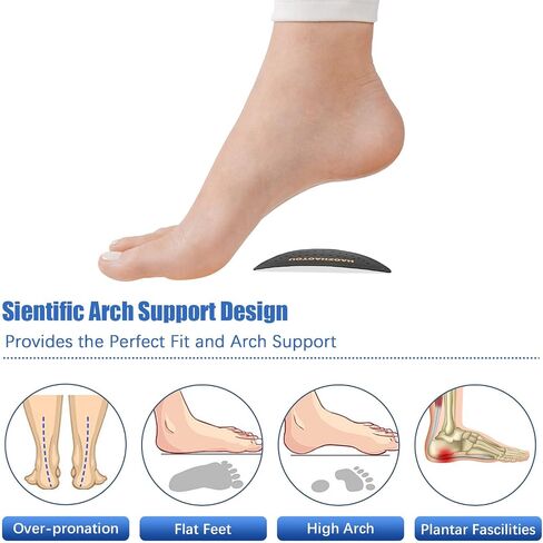 Arch Support Inserts for Flat Feet - Unisex Self - Adhesive Latex Arch Pad for Relieve Pressure and Feet Pain - Arch Support Insoles for Men & Women 3 Pairs (L, Beige) in Kuwait