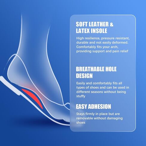Arch Support Inserts for Flat Feet - Unisex Self - Adhesive Latex Arch Pad for Relieve Pressure and Feet Pain - Arch Support Insoles for Men & Women 3 Pairs (L, Beige) in Kuwait