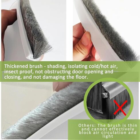 2 PCS Door Brush Bottom Sweep, Door Sweep for Bottom, Draft Stopper for Dust/Noise/Hot or Cold Air Insulation, 2" W x 39" L, White in Saudi Arabia