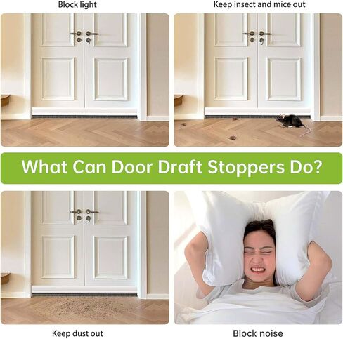 2 PCS Door Brush Bottom Sweep, Door Sweep for Bottom, Draft Stopper for Dust/Noise/Hot or Cold Air Insulation, 2" W x 39" L, White in Saudi Arabia