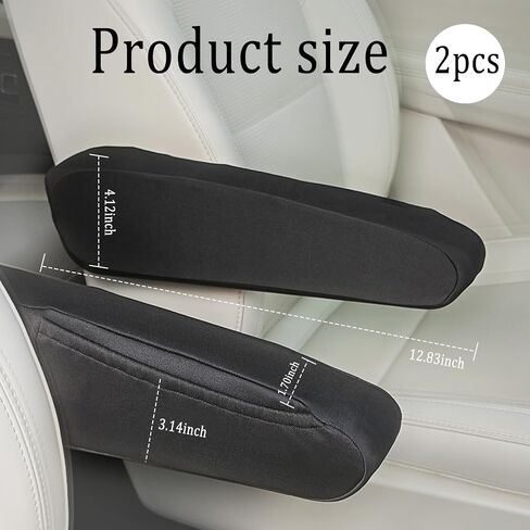 Ofband 2PCS ARM REST COVER للسيارة مع الجيب الجانبي ، وغطاء ذراع قماشية القماش القابل للتنفس لحماية مسند الذراع ، وجميع الفصول غطاء مسند الذراع الناعم للسيارة العالمية للملحقات الداخلية (أسود) in Saudi Arabia