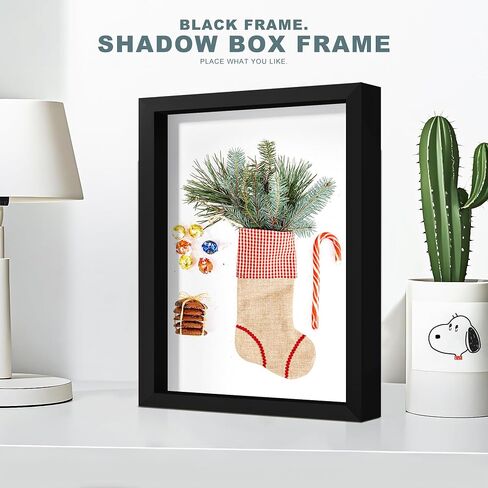 Picrit 8.5x11 Shadow Box Frame, Display Case Box with High Definition Real Glass and Black Back for Memorabilia, Baby Items, Wedding Memories, Crafts, Tickets and Photos, Black in Kuwait