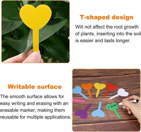 HARFINGTON 100pcs Plastic Plant Labels 3.26" x 1.97" Reusable Waterproof & Sun-Proof Garden Tags for Nursery Potted Herbs Flowers, Red in Saudi Arabia