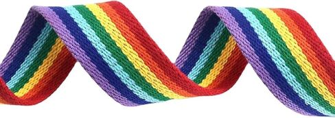 Colorful Rainbow Canvas Belt with Double Square Ring Buckle for Men Women Girls Causal Belt in Saudi Arabia