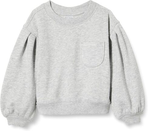 Amazon Essentials Girls and Toddlers' Gathered Sleeve Sweatshirt with Pocket in Saudi Arabia