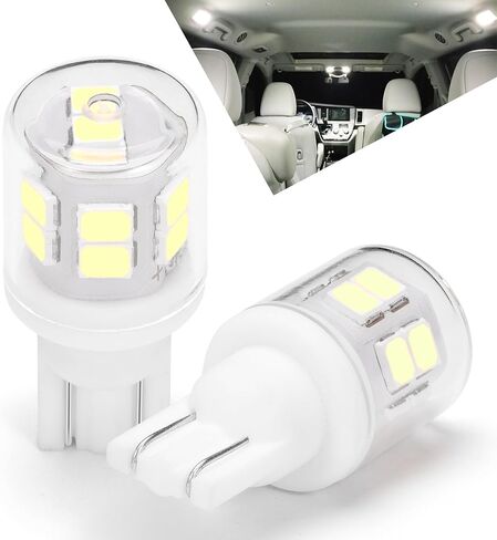194 LED License Plate Light Bulbs 6000K White Super Bright T10 168 2825 W5W LED Bulbs Replacement for Car Interior Dome Map Door Courtesy Lights, AC/DC 12-24 Volt, 2 Pack in Saudi Arabia