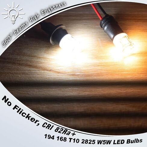 194 LED License Plate Light Bulbs 6000K White Super Bright T10 168 2825 W5W LED Bulbs Replacement for Car Interior Dome Map Door Courtesy Lights, AC/DC 12-24 Volt, 2 Pack in Saudi Arabia