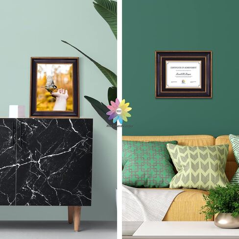 مركز لوحة MAT ، 14 × 29 إطار الدبلوم الثلاثي عقد ثلاث شهادات 8.5x11 مع سوداء فوق جدار الحائط الذهب شاشة زجاج حقيقي (لون أسود/ذهبي مزخرف) in Kuwait