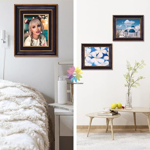 مركز لوحة MAT ، 14 × 29 إطار الدبلوم الثلاثي عقد ثلاث شهادات 8.5x11 مع سوداء فوق جدار الحائط الذهب شاشة زجاج حقيقي (لون أسود/ذهبي مزخرف) in Kuwait