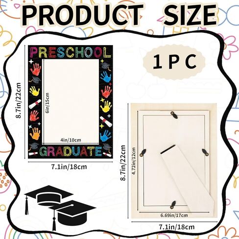 Denylo Pro 2 PCS التخرج ما قبل المدرسة ، إطار صورة تهنئة التخرج ، إطار التخرج ، التخرج من مرحلة ما قبل المدرسة ، هدايا لطلاب Prek ، الابنة الابنة in Kuwait