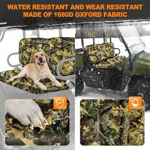 BORDAN UTV Waterproof Seat Cover for 2002-2008 Polaris Ranger 500 700 800(Front Seat Only), Heavy Duty 1680D Split Bench Seats Cover for UTV Full Protection Outdoor Camo(4 PCS) in Kuwait