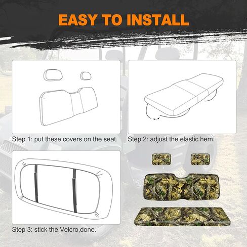 BORDAN UTV Waterproof Seat Cover for 2002-2008 Polaris Ranger 500 700 800(Front Seat Only), Heavy Duty 1680D Split Bench Seats Cover for UTV Full Protection Outdoor Camo(4 PCS) in Kuwait