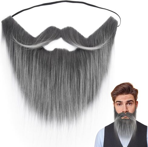 Yan Dream Men Fake Beard False Mustache for Men Cosplay Fake Beard Costume Facial Hair for Halloween Party in Saudi Arabia