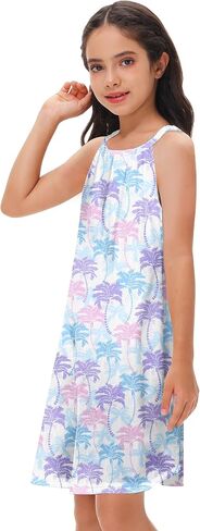 Remimi Girls Hawaiian Sleeveless Dresses Summer Beach Sundress 4th of July Tank Dress 5-14 Years in Saudi Arabia