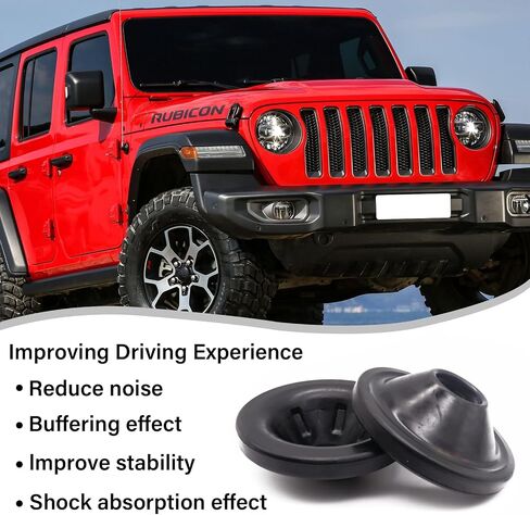 Rear Coil Spring Insulators, Rear Upper Coil Spring Isolators Compatible with 2007-2018 Jeep Wrangler JK JKU, Rubber Insulators, Stock Height, 2 Pcs in Saudi Arabia