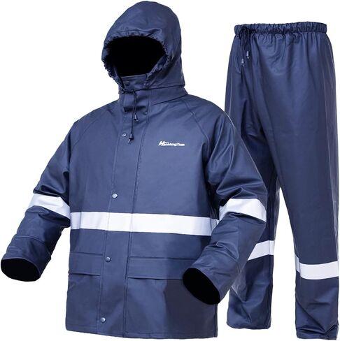 Rain Suits for Men Waterproof Work Heavy Duty Rain Suit Rain coats Rain Gear Jacket and Pants Rainwear in Saudi Arabia