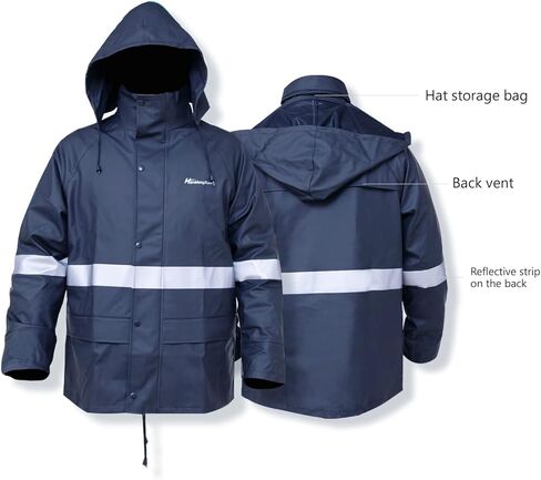 Rain Suits for Men Waterproof Work Heavy Duty Rain Suit Rain coats Rain Gear Jacket and Pants Rainwear in Saudi Arabia
