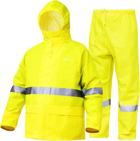 Rain Suits for Men Waterproof Work Heavy Duty Rain Suit Rain coats Rain Gear Jacket and Pants Rainwear in Saudi Arabia