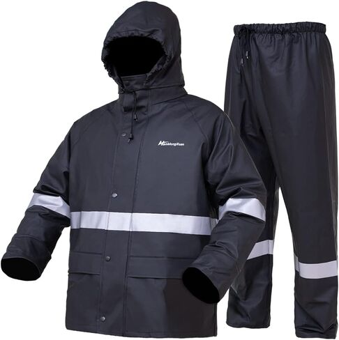 Rain Suits for Men Waterproof Work Heavy Duty Rain Suit Rain coats Rain Gear Jacket and Pants Rainwear in Kuwait
