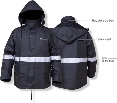 Rain Suits for Men Waterproof Work Heavy Duty Rain Suit Rain coats Rain Gear Jacket and Pants Rainwear in Kuwait
