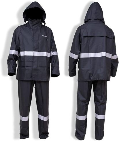 Rain Suits for Men Waterproof Work Heavy Duty Rain Suit Rain coats Rain Gear Jacket and Pants Rainwear in Kuwait
