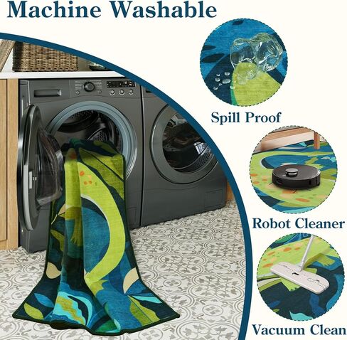 Livebox 5x7 سجادة لغرفة الأطفال ، سجادة ديناصور ناعمة قابلة للغسل لغرفة اللعب ، السجاد الأزرق غير القابل للانزلاق لغسل غرفة النوم ، رمي سجاد حيوانات السجاد لفصل الحضانة (الأزرق ، 5'x7 ') in Kuwait