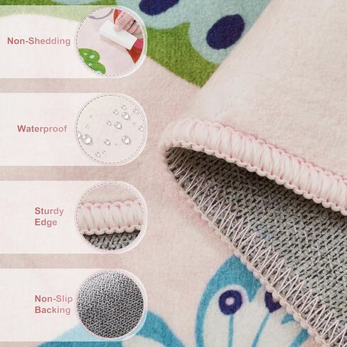 STARUIA Soft Colorful Butterfly Pink Rug for Girls Room, Large 5x7 Area Rugs Washable Kids Rug for Bedroom Women, Baby Nursery Rugs Non Slip Carpet for Kids Room Palyroom Tent Dorm in Kuwait