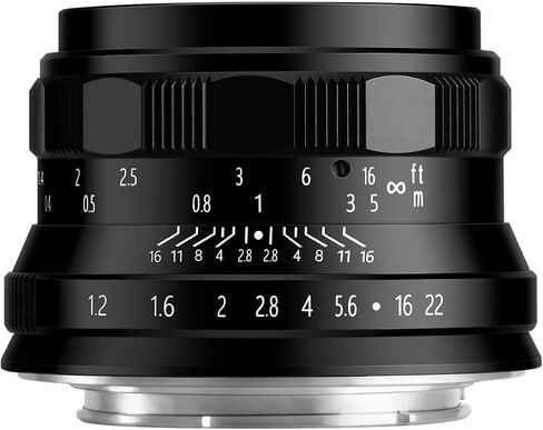 Brightin Star 35mm F1.2 MF APS-C Manual Focus Prime Lens for Fujifilm XF-Mount Mirrorless Cameras, Large Aperture Fixed Lens, Fit for XT5, XT4, XT30, XPRO3/2, XT200, XS10, XA7, XE4, XH1(Silver) in Kuwait