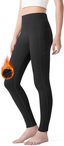 BOOPH Girls Fleece Lined Leggings Winter Teens Athletic Running Yoga Pants with Pockets 7-14 Y in Saudi Arabia