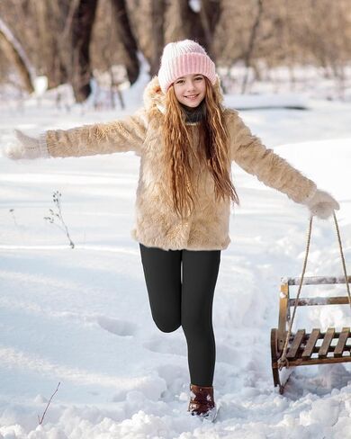 BOOPH Girls Fleece Lined Leggings Winter Teens Athletic Running Yoga Pants with Pockets 7-14 Y in Saudi Arabia
