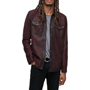 John Varvatos Men's Lionell Leather Shirt Jacket