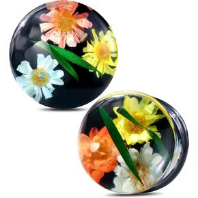 Jewseen 2g-1’’ Ear Gauges Plugs 2Pcs Ear Tunnels Double Flared Gauges Tunnels Stretchers Ear Plugs Piercing Jewelry for Women