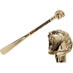 Shoehorn by Pasotti, Shoehorn with Golden Horse, Handmade shoehorn, Accessory by Pasotti, Gold shoehorn
