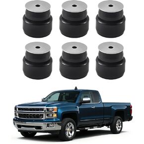 VEVOR Body Mount Bushing Kit, Compatible with 1999-2014 Chevy Silverado & Sierra 1500/2500, 24 PCS Polyurethane Body Mount Kit, Durable Components for Improving Bumpy Driving Performance, Black