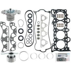 AUTOKAY Head Gasket Set Timing Belt Kit Water Pump D16Y7 D16Y8 for Honda Civic 96-00 1.6