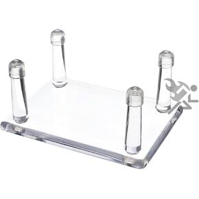 OnFireGuy 3.4" Four-Peg Display Stands Holder with Anti-Scratch Guards for Hunting Decoys, Minerals, & Fossils, 6 Pack