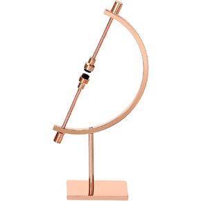 JUXYES Metal Sphere Holder Caliper Stand, Hold Max to 2-7/8, Rose Golden Caliper Style Display Stand for Mineral, Ornament, Gem, Shell, Coin, etc