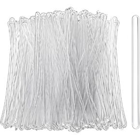 Hiceeden 400 Pcs Plastic Luggage Tag Straps, 6 Inch Clear Worm Loops for Bag Tags, Bag Name Tag for Identification ID Card