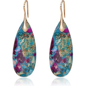 Natural Stone Earrings Waterdrop Stone Dangle Earrings for Women