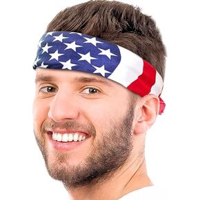 BOLD و SCARK AMERICAN PLAG POLYESTER BANDANA (20 "× 20") - مثالي للأحداث الخارجية والأزياء والوطنية