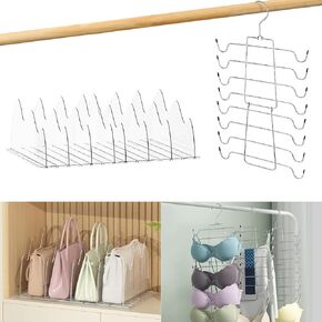 Purse Organizer for Closet & Tank Top Hangers, Purse Storage Organizer Handbag Storage Divider Clear Adjustable Acrylic Separators Storage Organizer