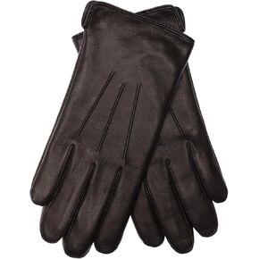 EEM men's leather gloves, soft Italian leather, fleece lining