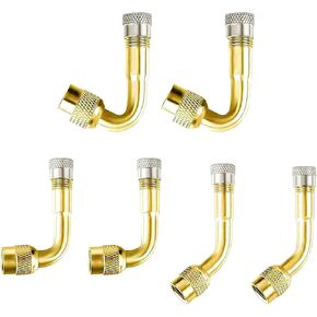 6 PCS 45 درجة 90 درجة 135 درجة صمام معدني تمديد الجذعية ، امتدادات جذع الصمام العالمي لعجلات عجلات سيارات RV Bicycles الدراجات النارية مقطورة