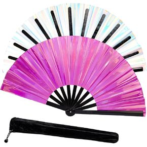 Fans for Line Dancing, Boots on The Ground Hand Fan, Clack Fans That Make Sounds for Women Foldable, Hand Pop Fans Clacking (Laser Blue)