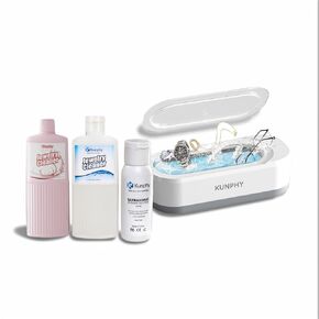 KUNPHY Ultrasonic Jewelry Cleaner Machine, 46KHZ, 12OZ Capacity, with 500ml Solution, Sonic Jewelry Cleaner with One-Touch Operation, Professional Sonic Cleaner Idea for Jewelry Eyeglasses, Rings