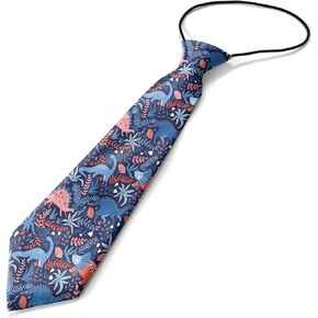 Toddler Size ( Dinosaurs ) Pre-Tied Adjustable Novelty Necktie, Fashion Conversational Neck Strap Ties for Boys and Children, for Wedding Parties Events