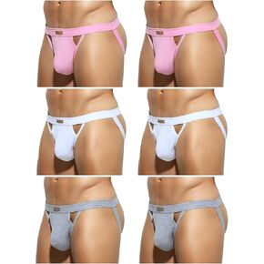 Arjen Kroos Men's Cotton Jockstrap Sexy Pouch Underwear 6 Pack Athletic Supporter